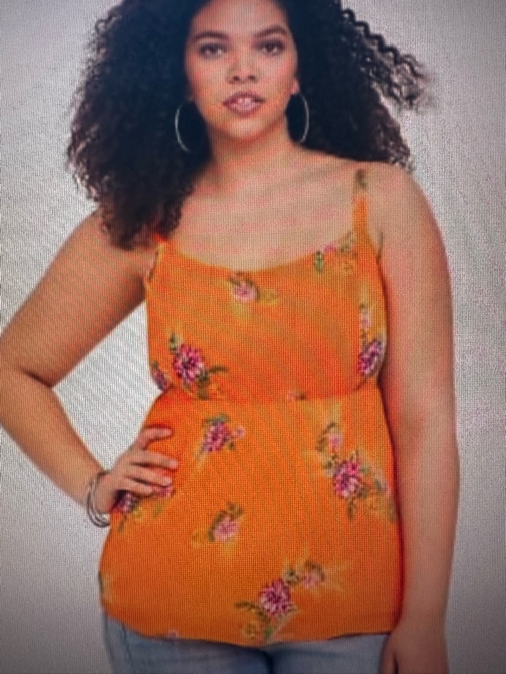 torrid Orange Floral Cami Tank Top